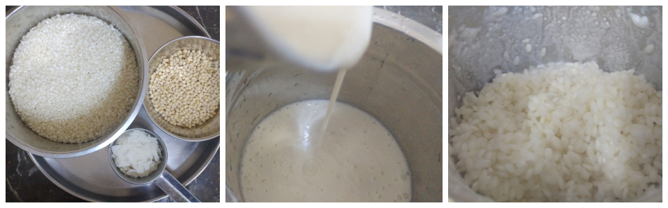 steps 1-3 mixer idli