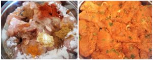 Chicken 65 prep steps 1&2
