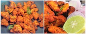Chicken 65 prep steps 7&8