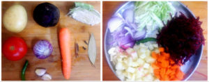 Borscht preparation steps 1&2