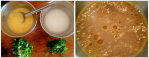 Egg drop soup preparation steps 1&2