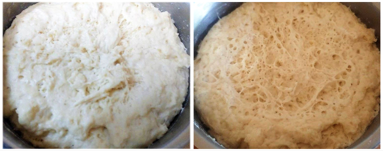 Eggless no knead burger bun prep steps 5&6