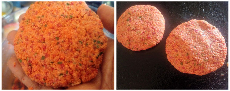 Veg burger patty prep steps 7&8