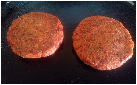 Veggie burger patty prep steps 9