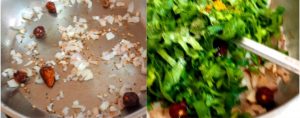 Malabar spinach with fish stir fry step 2