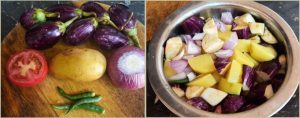 Kathirikai bhajji prep step 1
