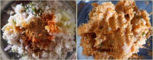 Raw papaya kebab prep step 4