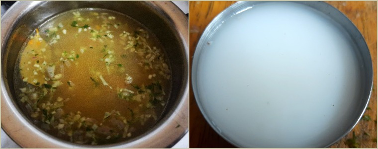 Lemon coriander soup prepn step 3